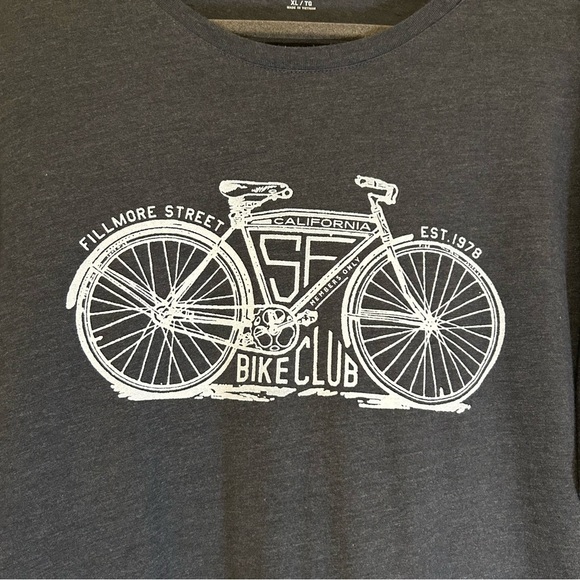 Banana Republic Women’s Long Sleeve Tee w/ Bicycle Graphic Charcoal Gray Size XL - Picture 1 of 5